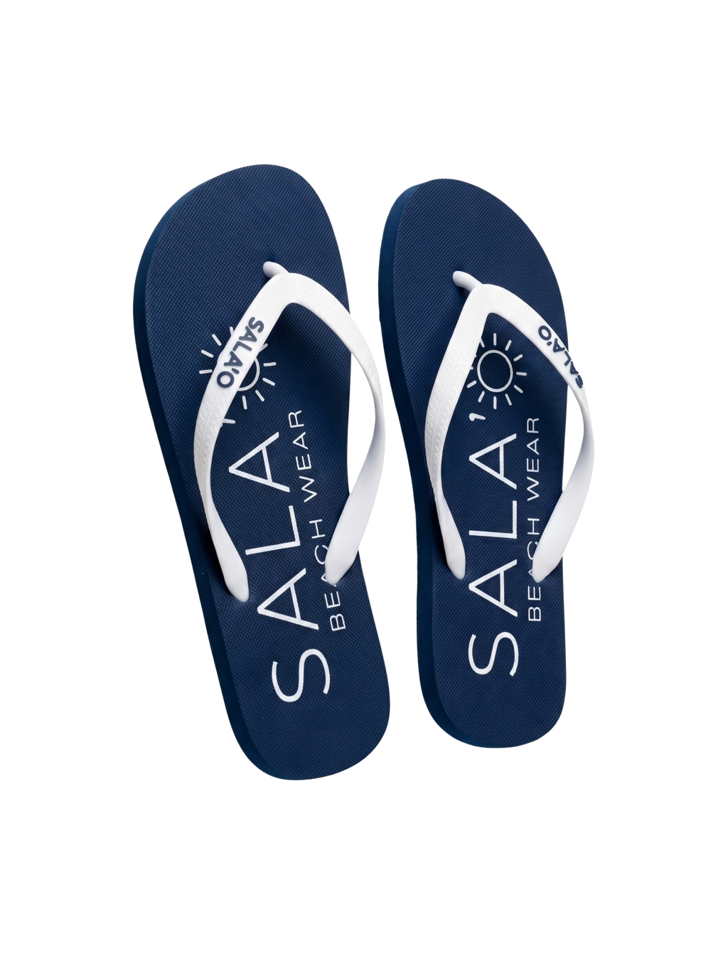 Sala'o Beach Wear CHANCLAS azul marino con logo SALA'O — fondo transparente