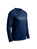 Sala'o Beach Wear SURF TEE AZUL con logo SALA'O y sol — fondo transparente