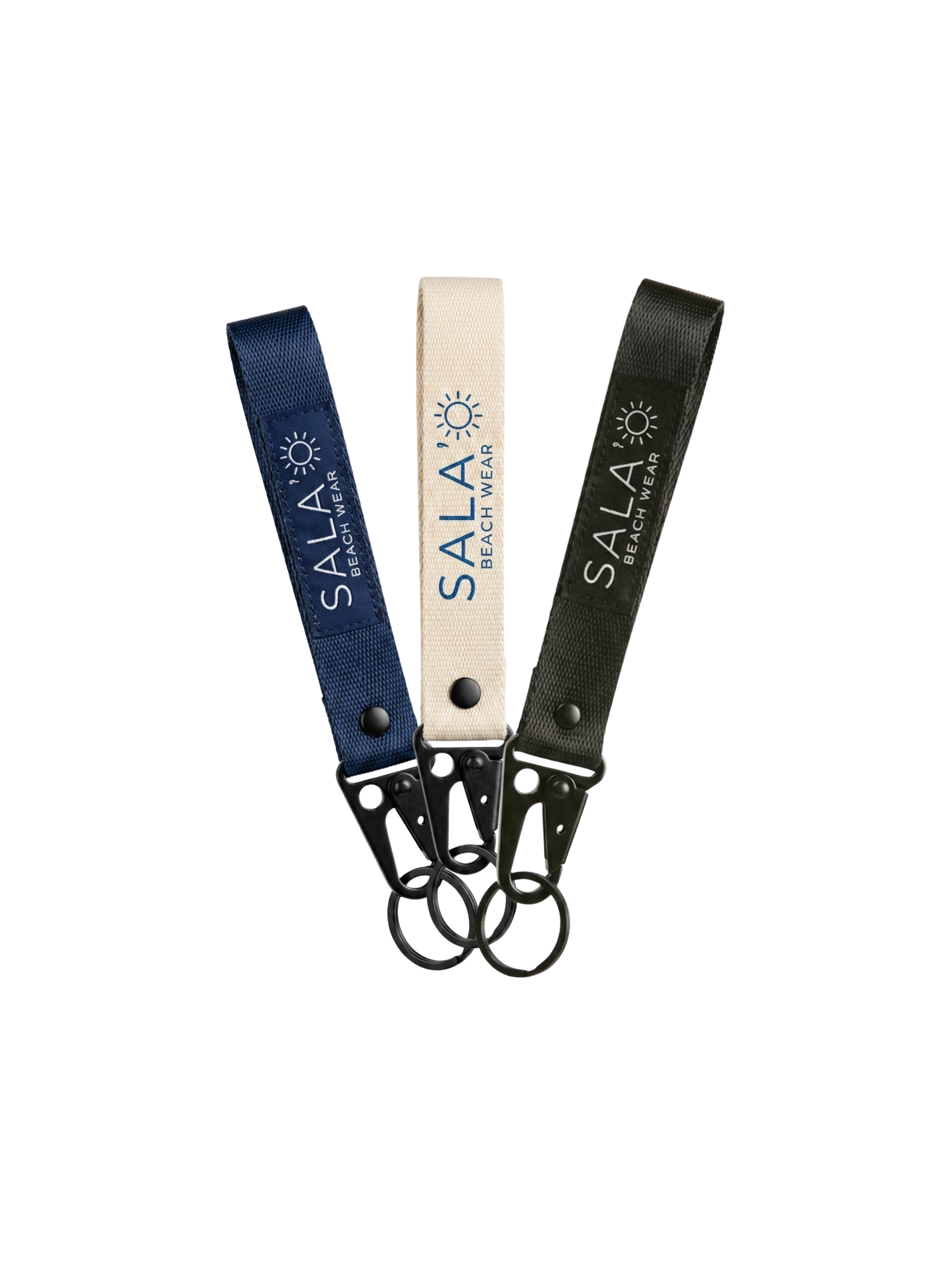 Sala'o Beach Wear BEACH ESSENTIALS combo de llaveros en azul, beige y negro